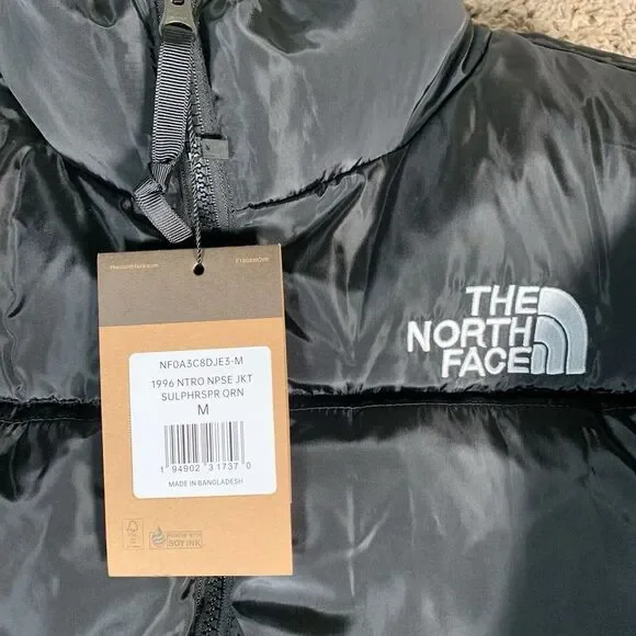 Men's North Face Jacket  1996 Retro Nuptse 700 Down Puffer Black [Medium] - Picture 3 of 9